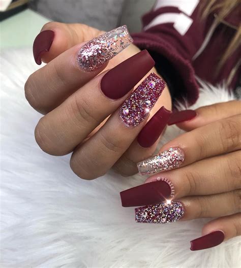 burgundy nails ideas|burgundy and silver nail designs.